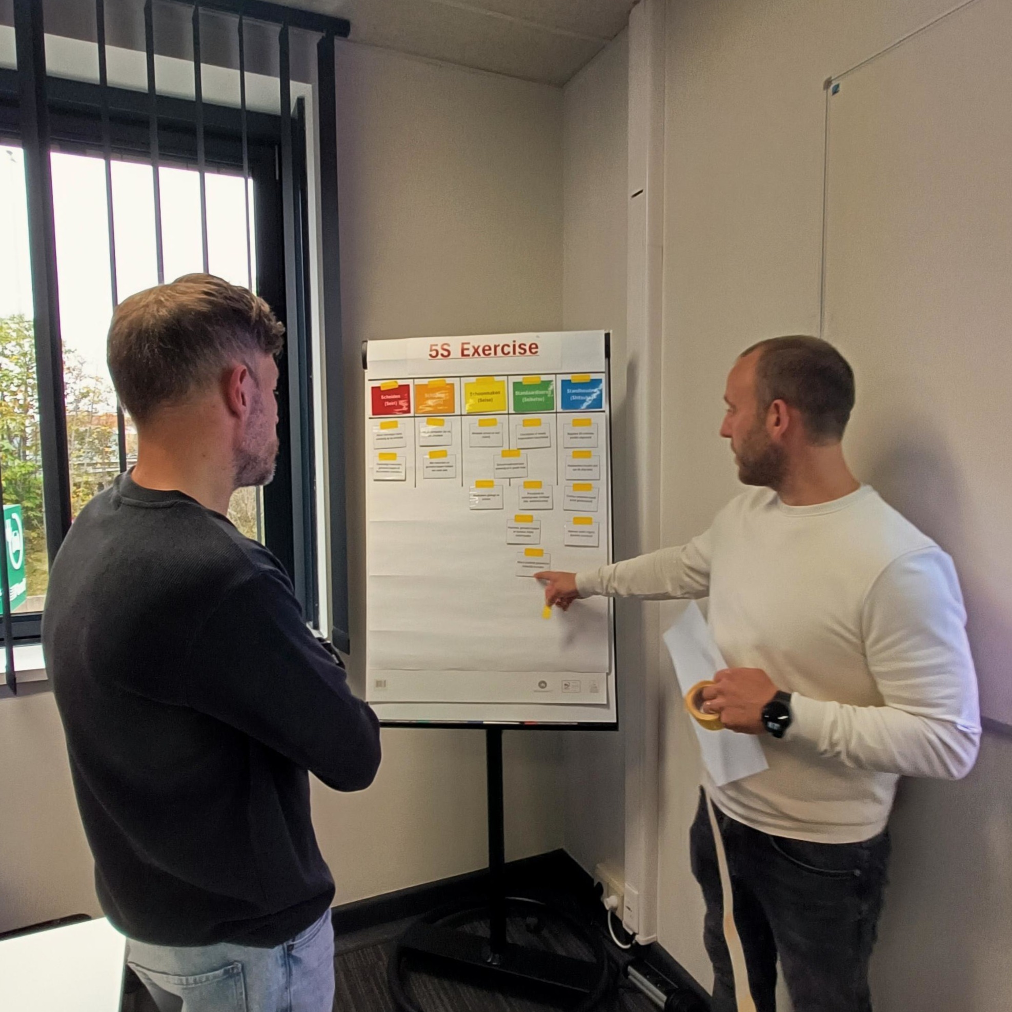 5S-oefening tijdens de opleiding Continuous Improvement Manager